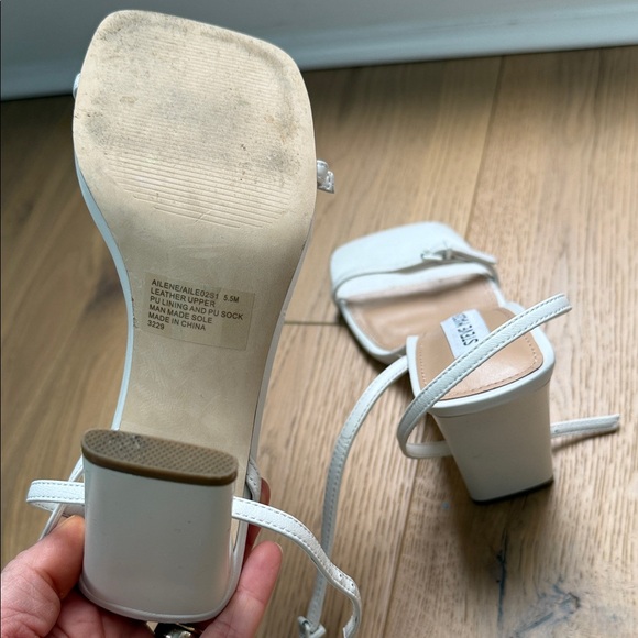 Steve Madden White Strappy Heels - Picture 4 of 4